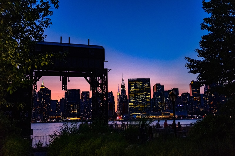 Gantry Plaza State Park is one of the best places to take pictures in NYC at night