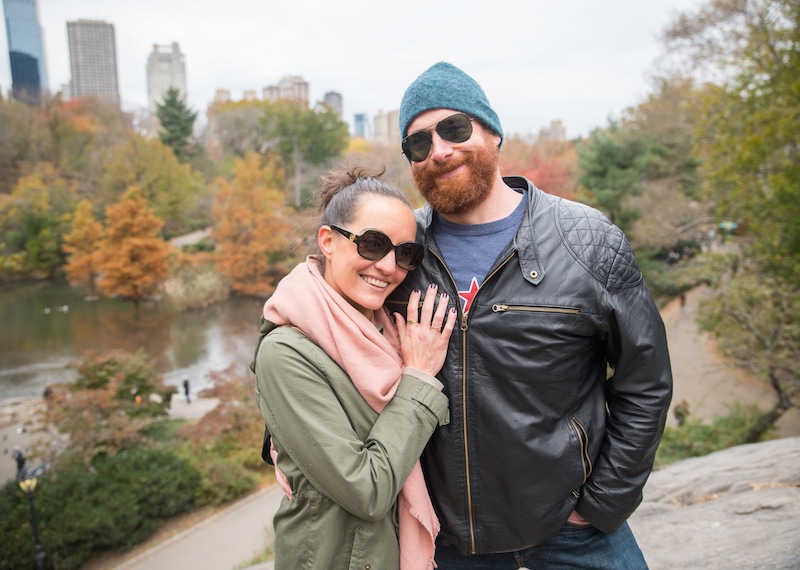 Couple being photographed in the best photo spots in Central Park