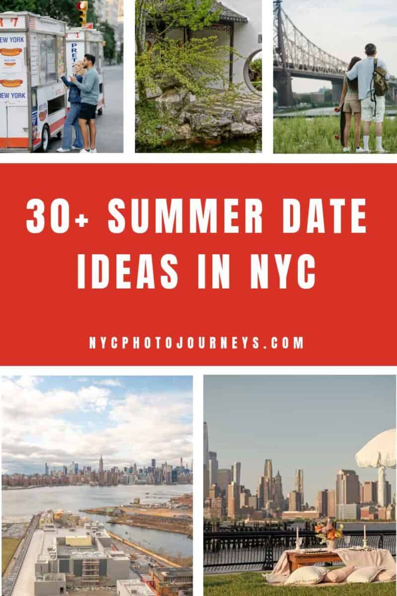 Pinterest pin that shows summer date ideas in NYC.